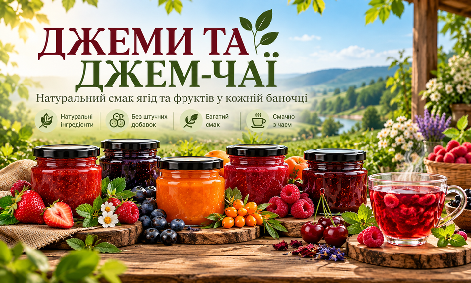 Джеми та джем-чаї Healthy Life з ягід та фруктів