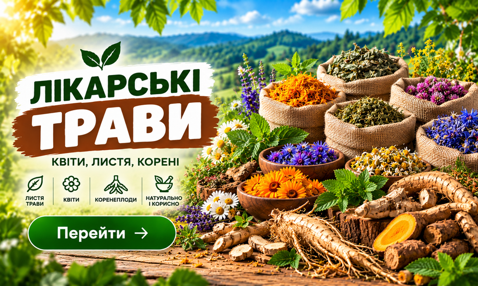 Лікарські трави, квіти, листя та корені Healthy Life
