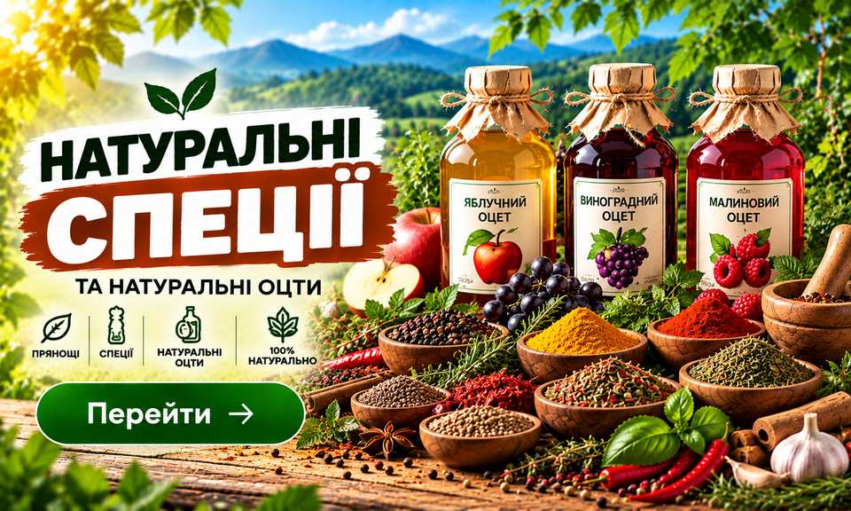 Натуральні спеції та фруктові оцти Healthy Life